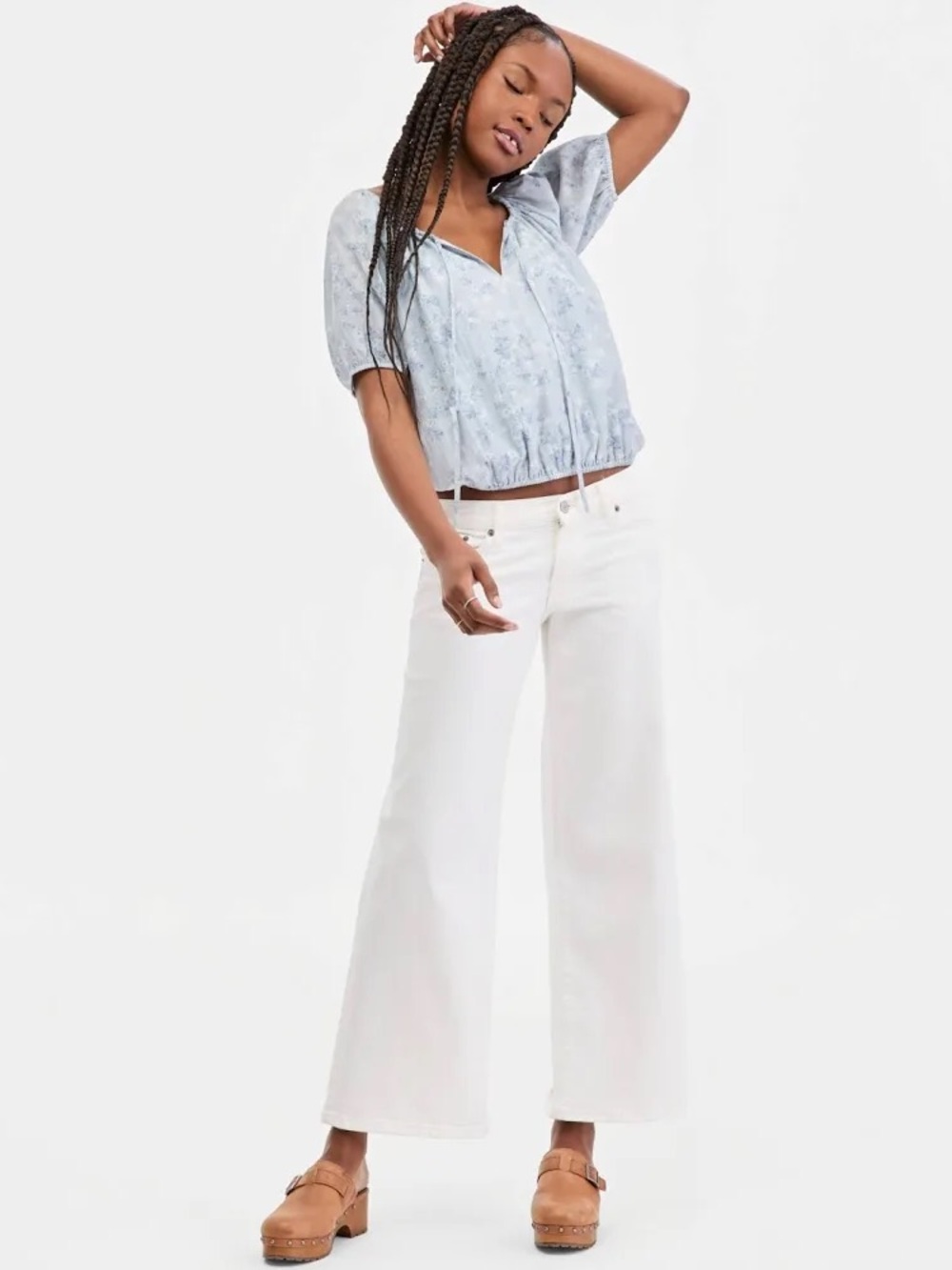 NWT Lucky Brand Sweet Mid-Rise Wide-Leg Cropped Ankle Jeans, Sz 8/29